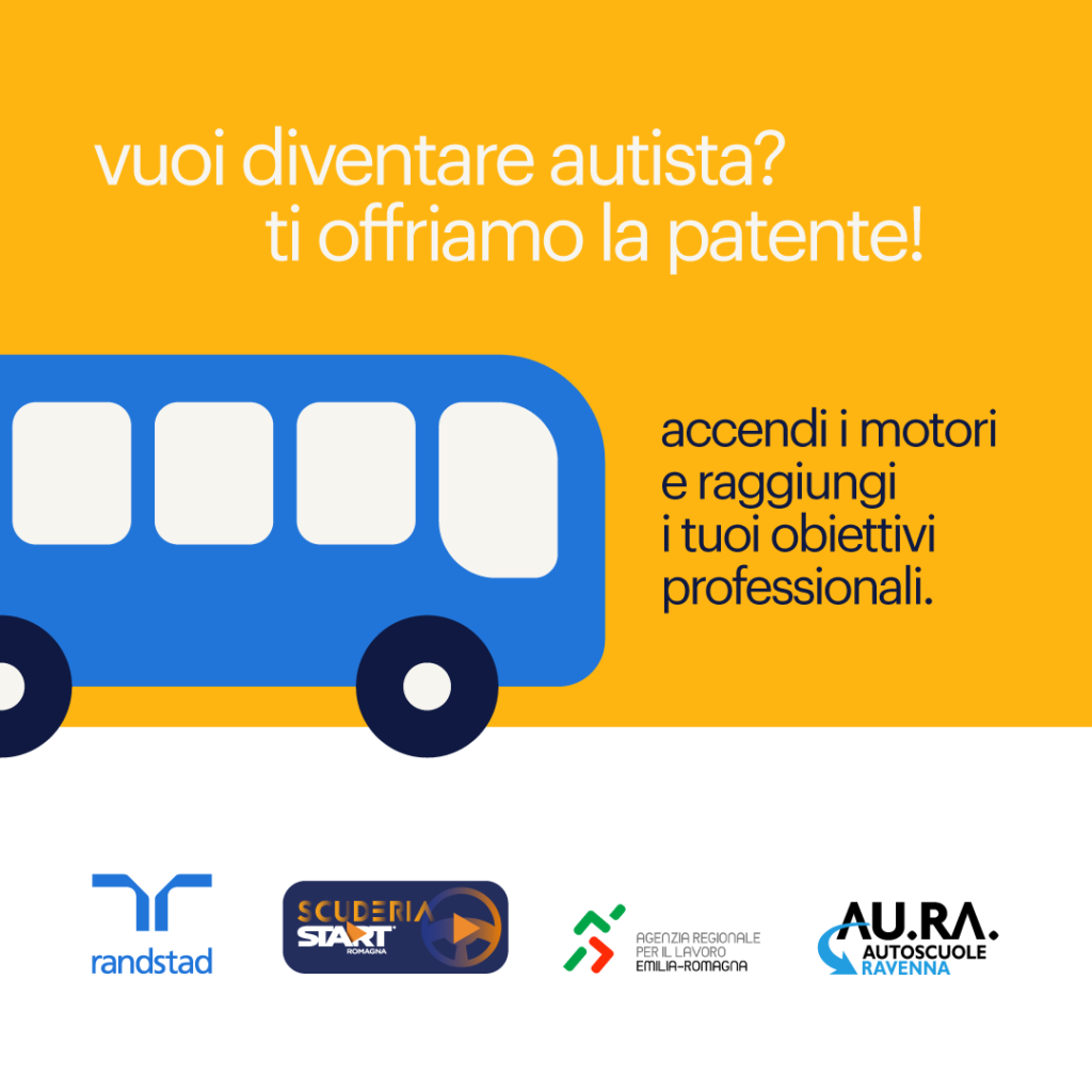 Start Romagna e Randstad insieme per il progetto Scuderia Ravenna  Al via le candidature per formare 10 conducenti di autobus a Ravenna. Recruiting day mercoledì 13 settembre! 