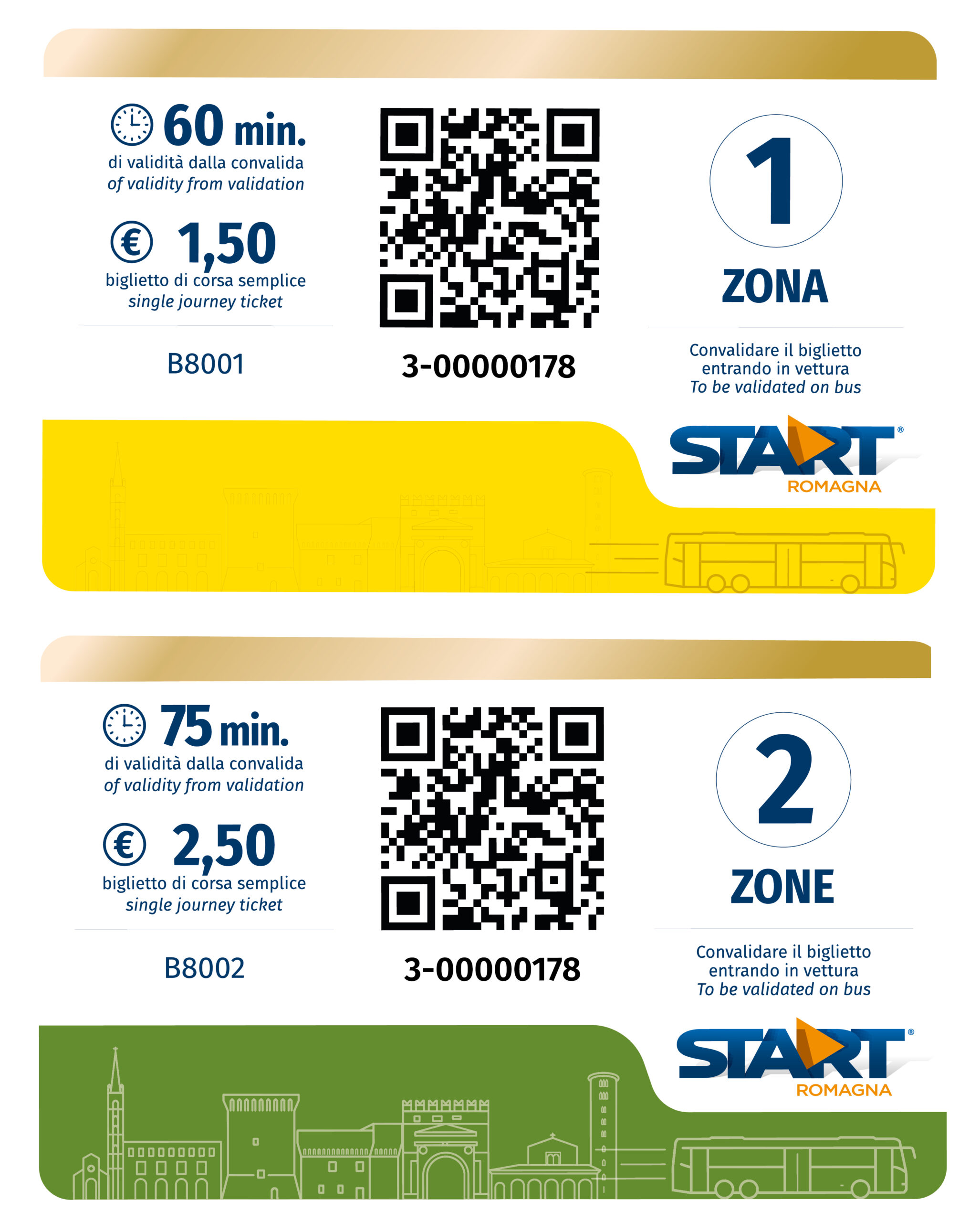 Thumbnail of 1 and 2-zone QR Code ticket Start Romagna