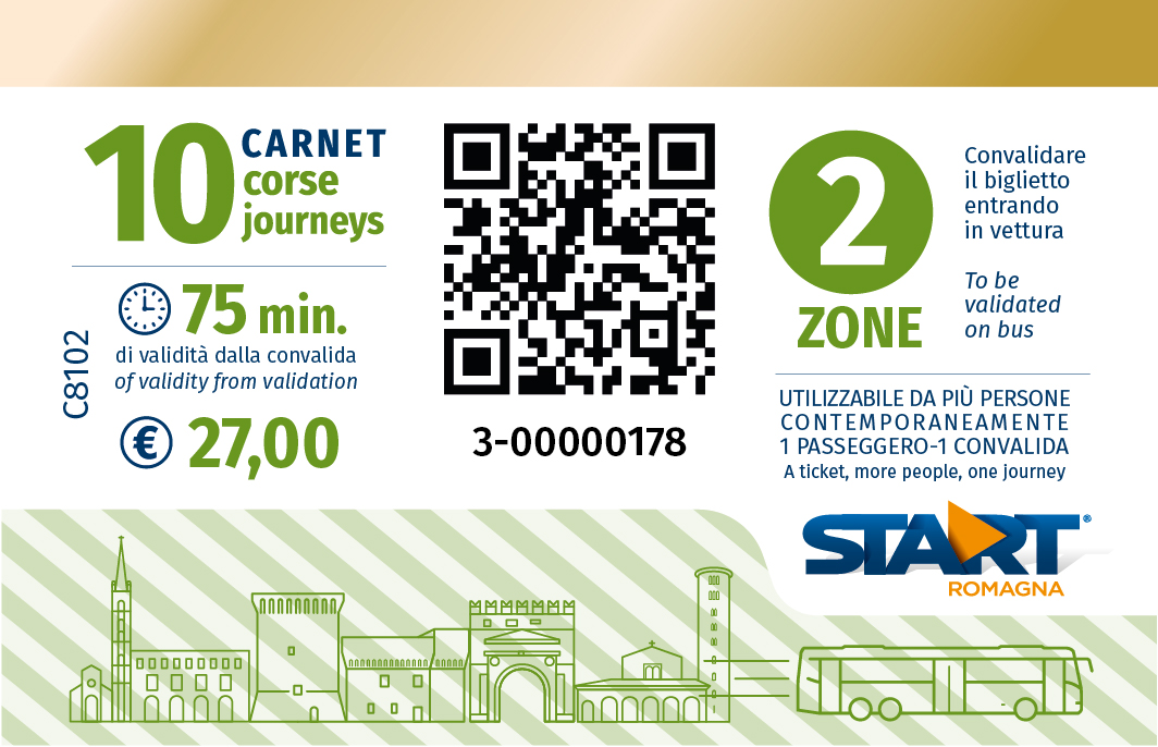 Carnet 10 corse 2 zone
