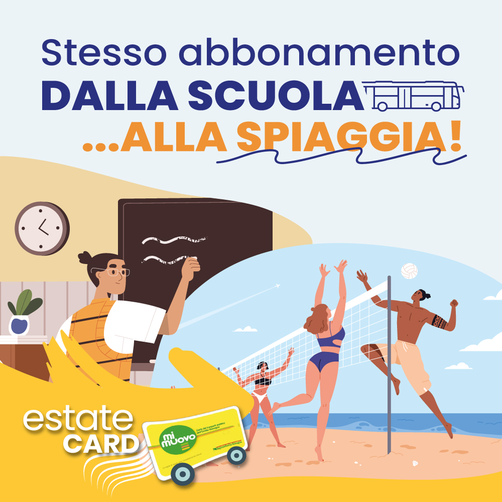 Estate Card 2026 Sei uno studente under 26? Con l’Estate Card  puoi muoverti in totale libertà per tutta l’estate, viaggiando senza limiti su tutta la rete Start Romagna 