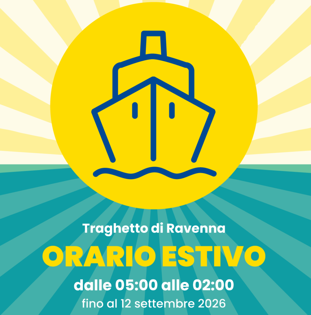 Orario estivo 2026 Dal 30 maggio al 12 settembre 2026 il traghetto osserva l’orario di servizio 05:00/02:00 