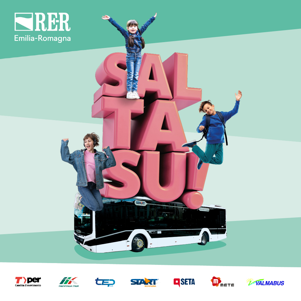 Salta Su!

Disponibile anche per l’anno scolastico 2026-2027 l’abbonamento gratuito Salta su!,
riservato agli studenti di scuole elementari, medie e superiori residenti in Emilia-Romagna.
