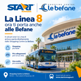 Linea 8: collegamenti con Le Befane Shopping Centre